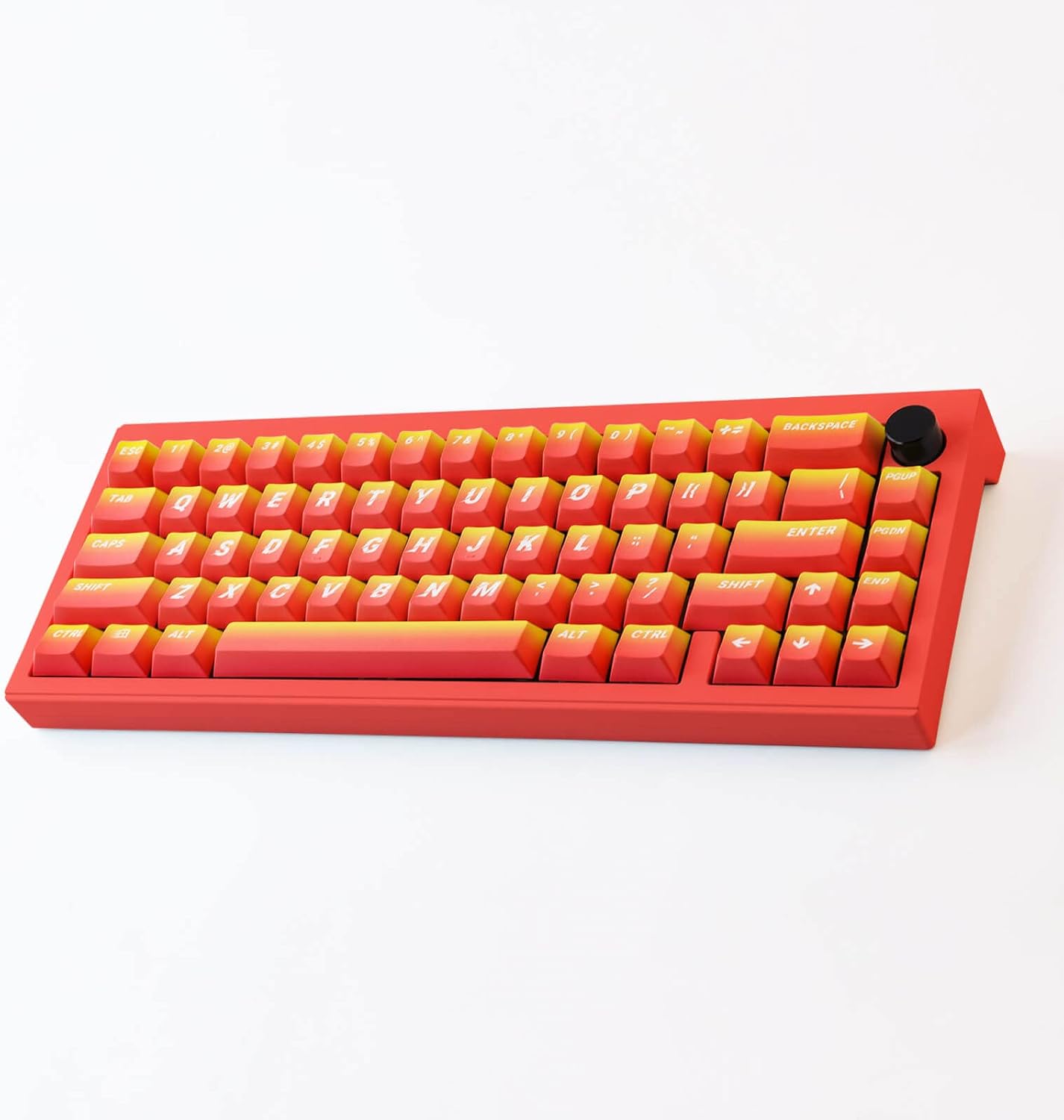 Hyekit PBT Keycaps 133 Keys Flame Gradient Cherry Profile Dye-Sublimation Custom Set With 6.25U 7U Spacebar for Cherry Gateron MX Switches Mechanical Keyboard US/UK Layouts