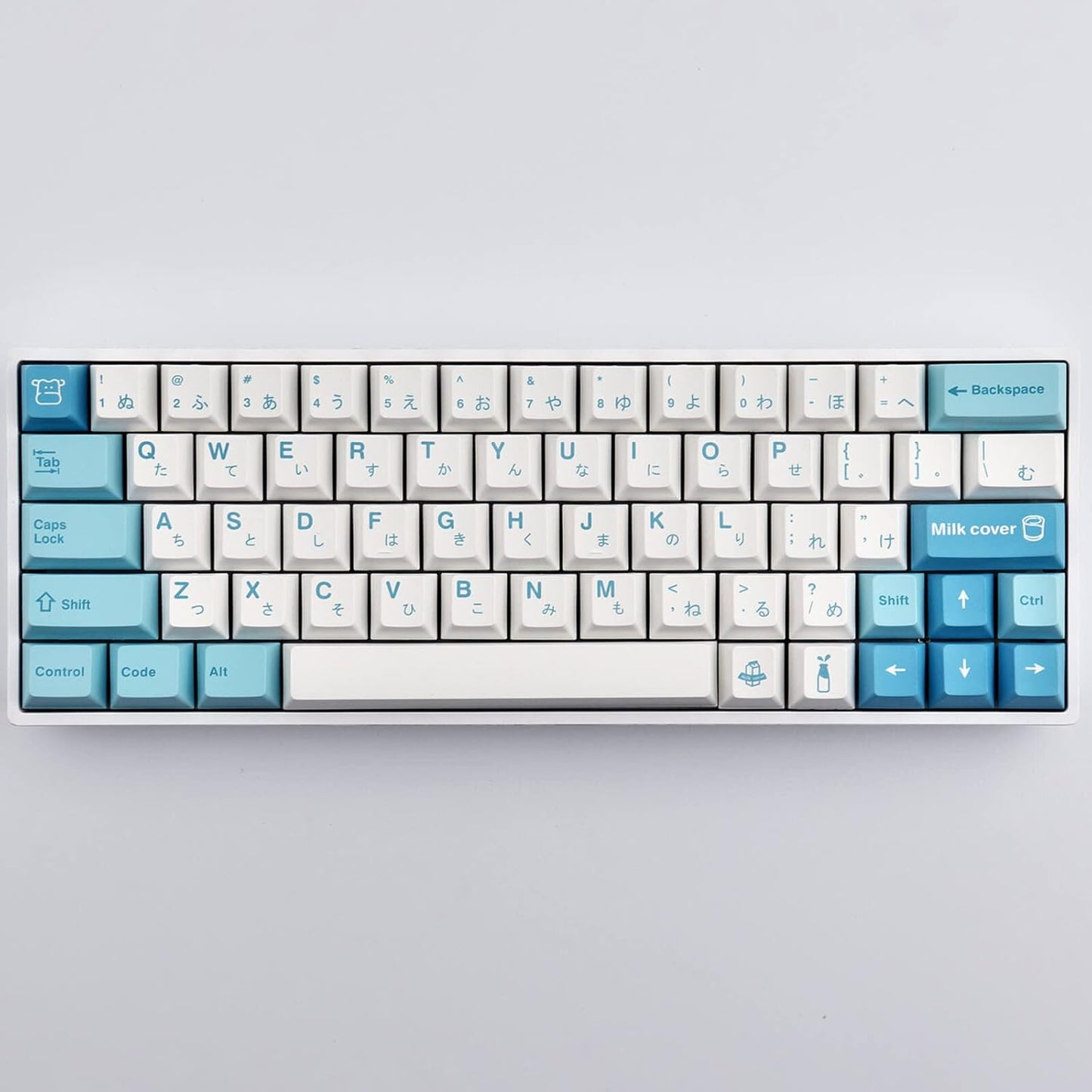 Hyekit 140 Key PBT Dye-Sublimation Milk Keycaps - Cherry Profile Cute Keycaps for 61/87/104/108/84/64/98/96 Mechanical Keyboard