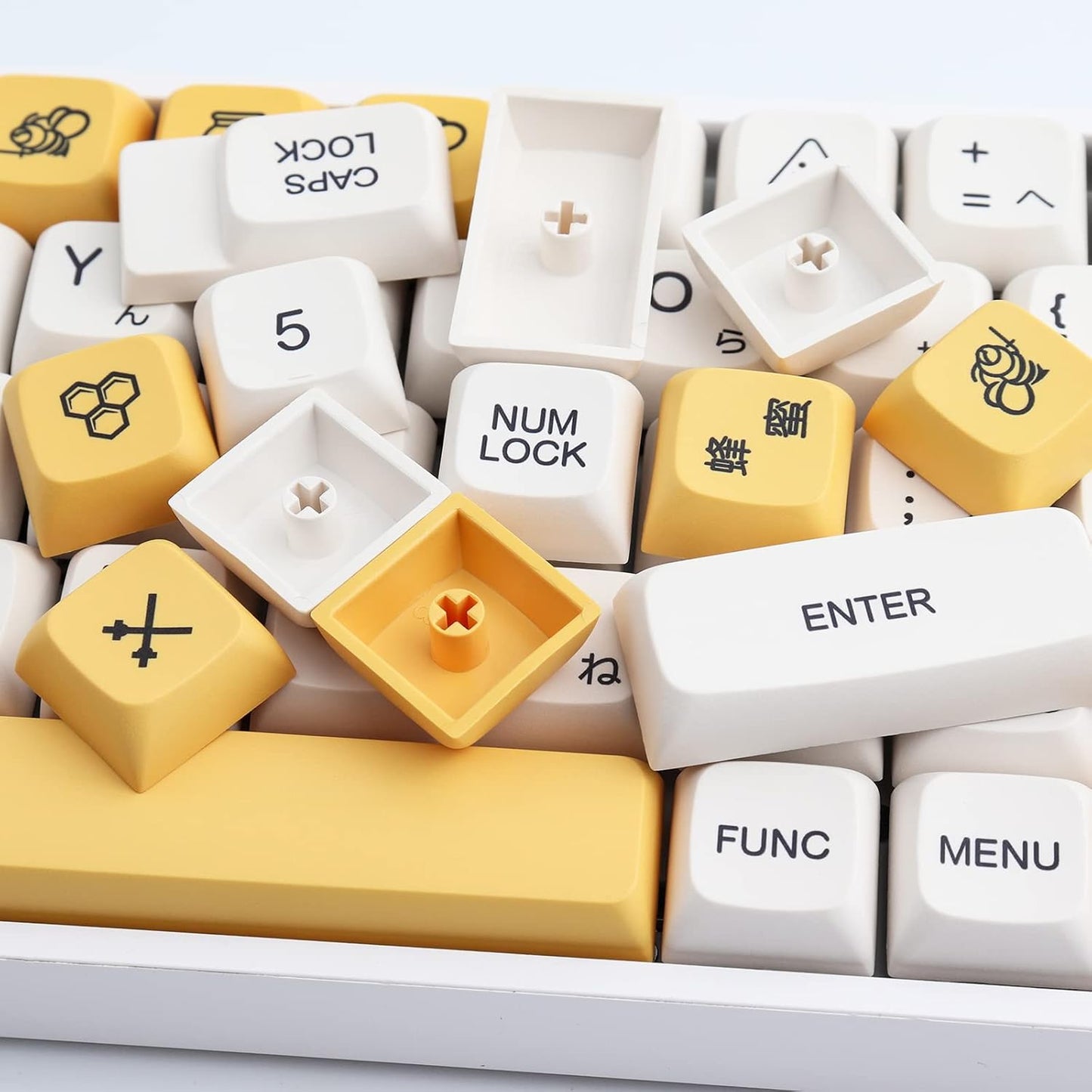 Hyekit PBT Keycaps - 137 Keys, Dye-Sublimated, XDA Profile, Japanese, Cute Design for Cherry Gateron MX Switches Mechanical Keyboards