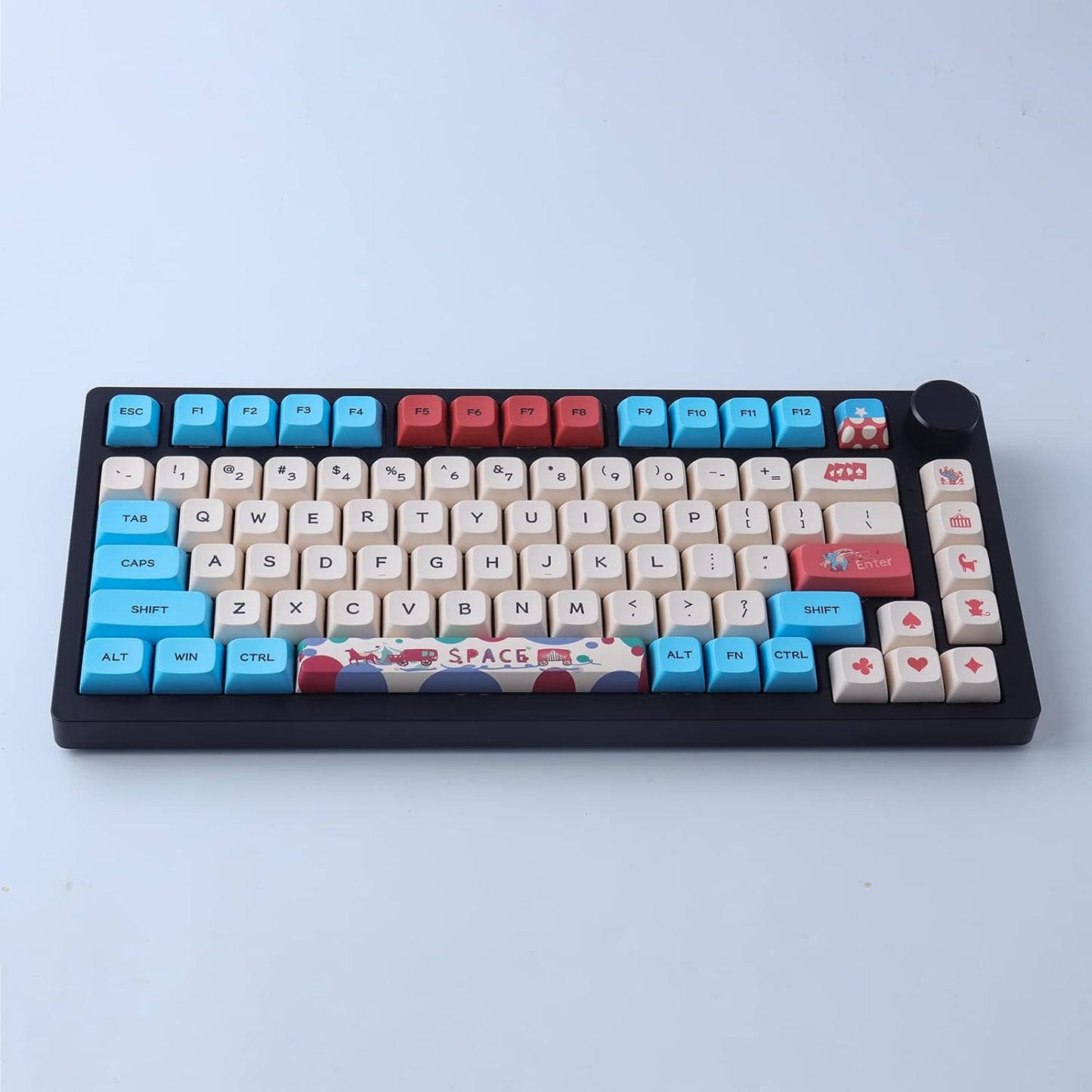 Hyekit PBT Keycaps 130 Keys Circus Keycaps Dye-Sublimation Cute Keycaps XDA Profile Custom Keycaps for Cherry Gateron MX Switches Mechanical Keyboards