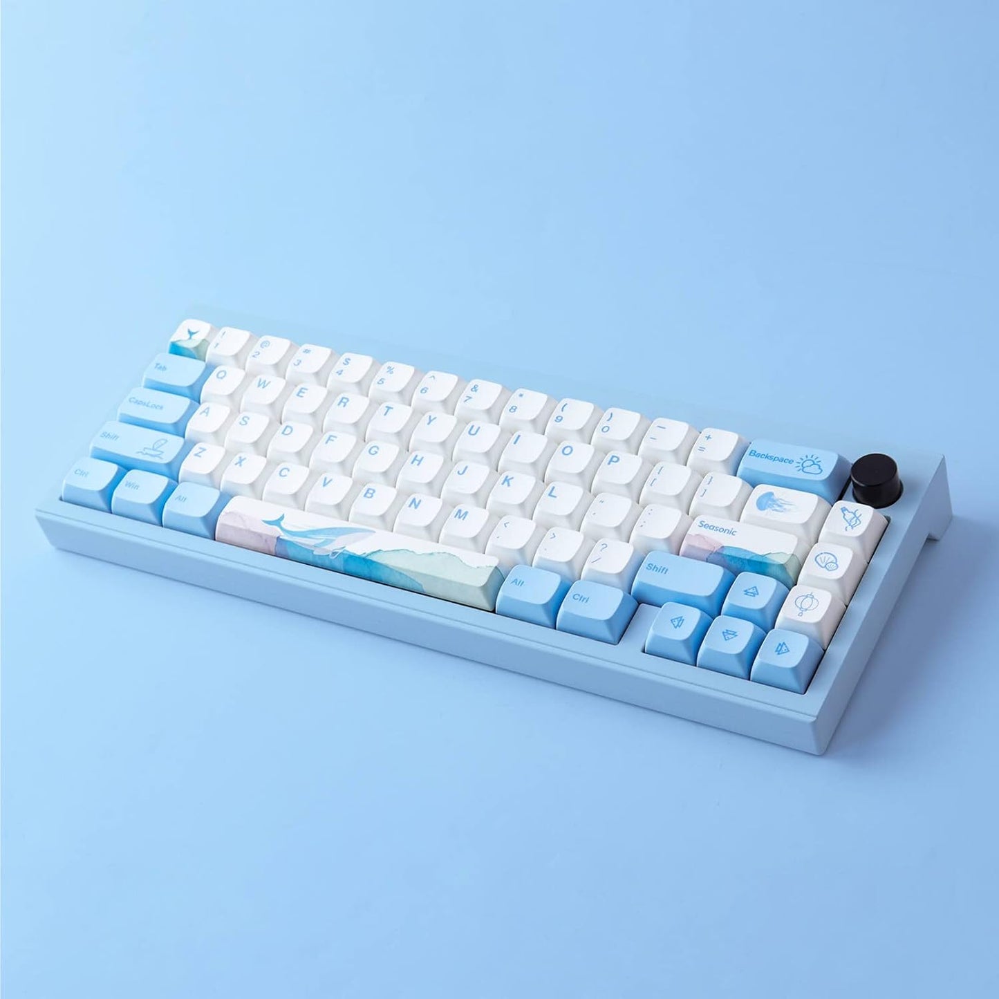 Hyekit PBT Melody of The Sea Keycaps - 137 Keys, Dye-Sublimation, Cute Design, XDA Profile for Cherry/Gateron MX Switches Mechanical Keyboards