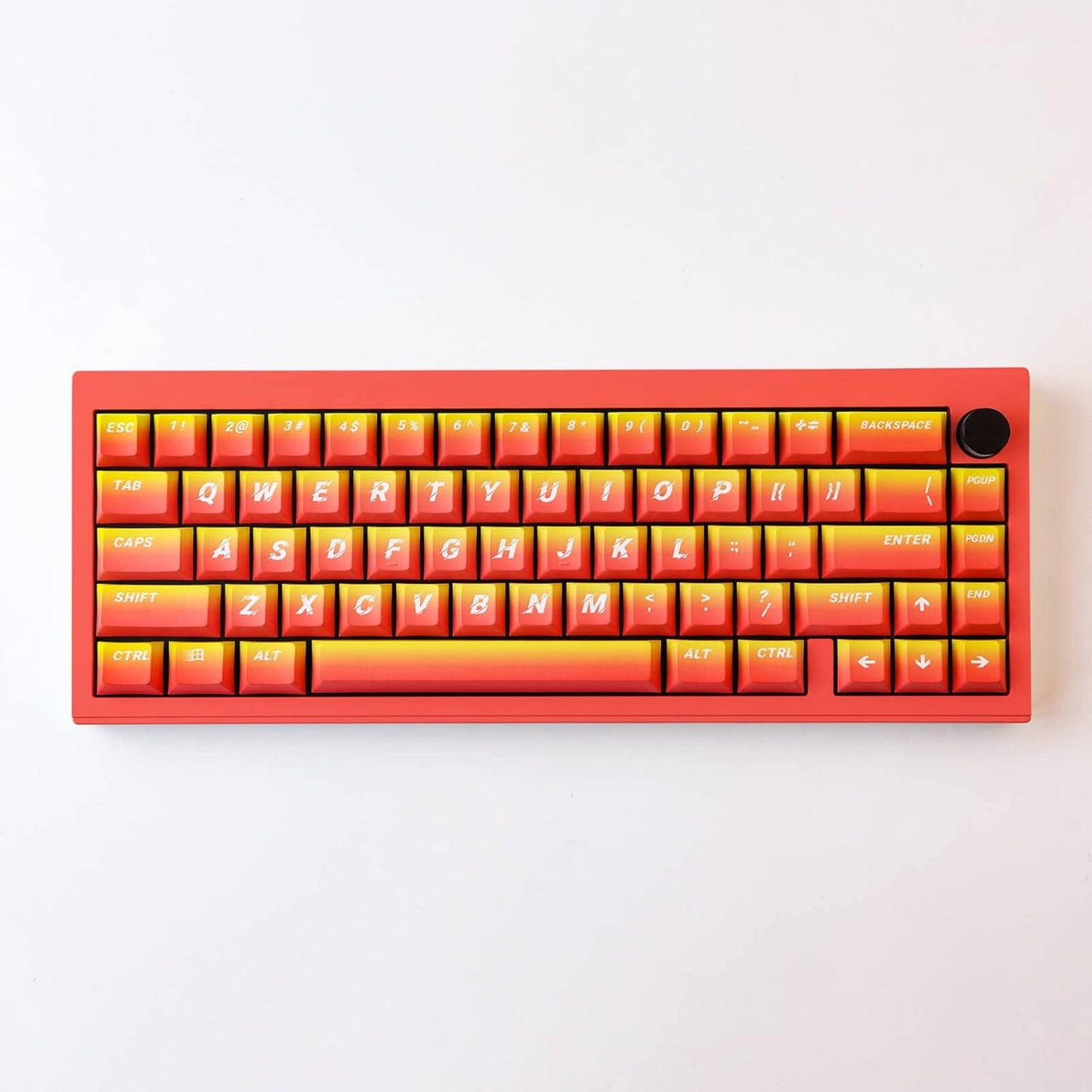 Hyekit PBT Keycaps 133 Keys Flame Gradient Cherry Profile Dye-Sublimation Custom Set With 6.25U 7U Spacebar for Cherry Gateron MX Switches Mechanical Keyboard US/UK Layouts