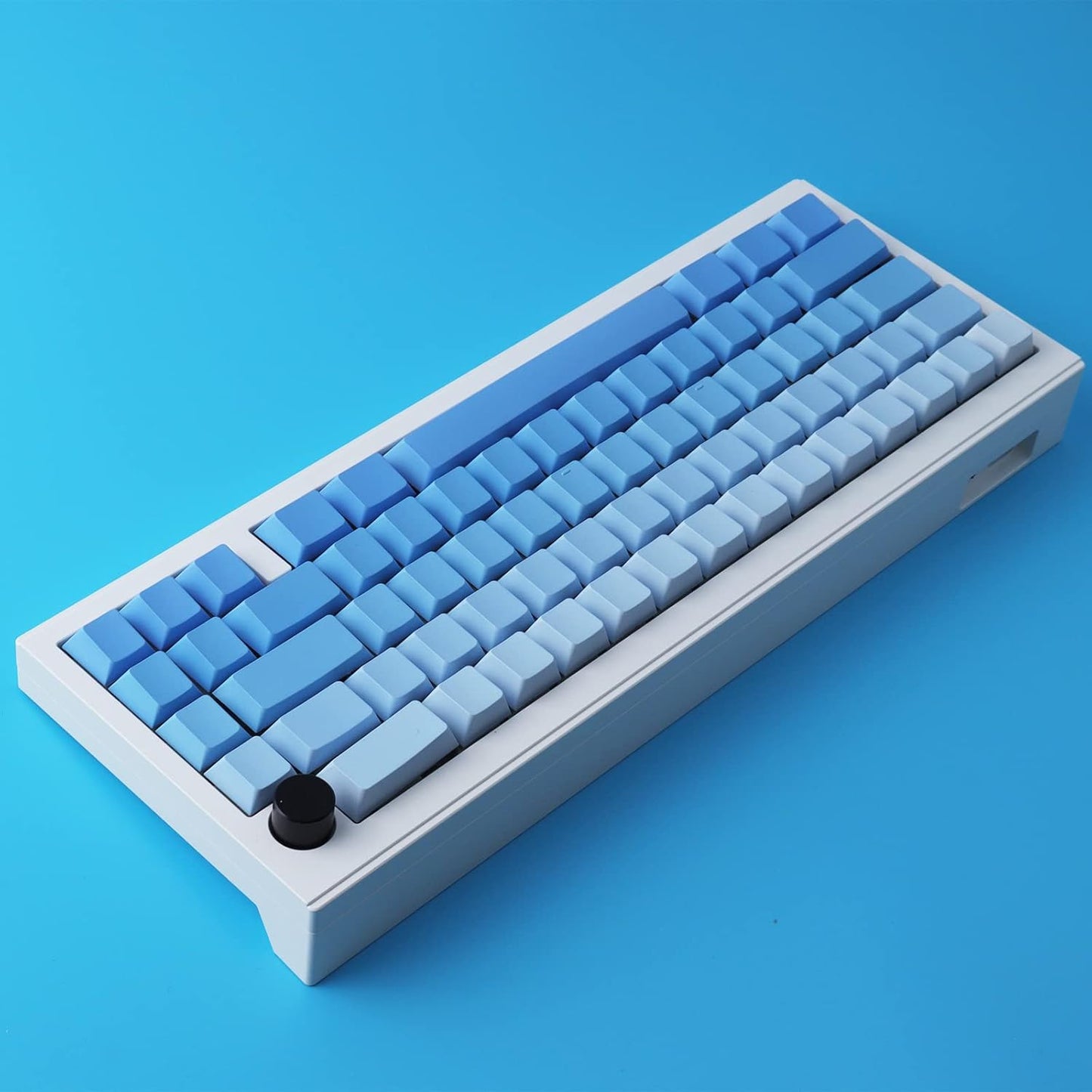 PBT Gradient Blue Keycaps - Side Engraving, Double Shot Shine Through, Cherry Profile, 135 Keys, Five Side DYE-Sub, Minimalist Style Custom Keycaps