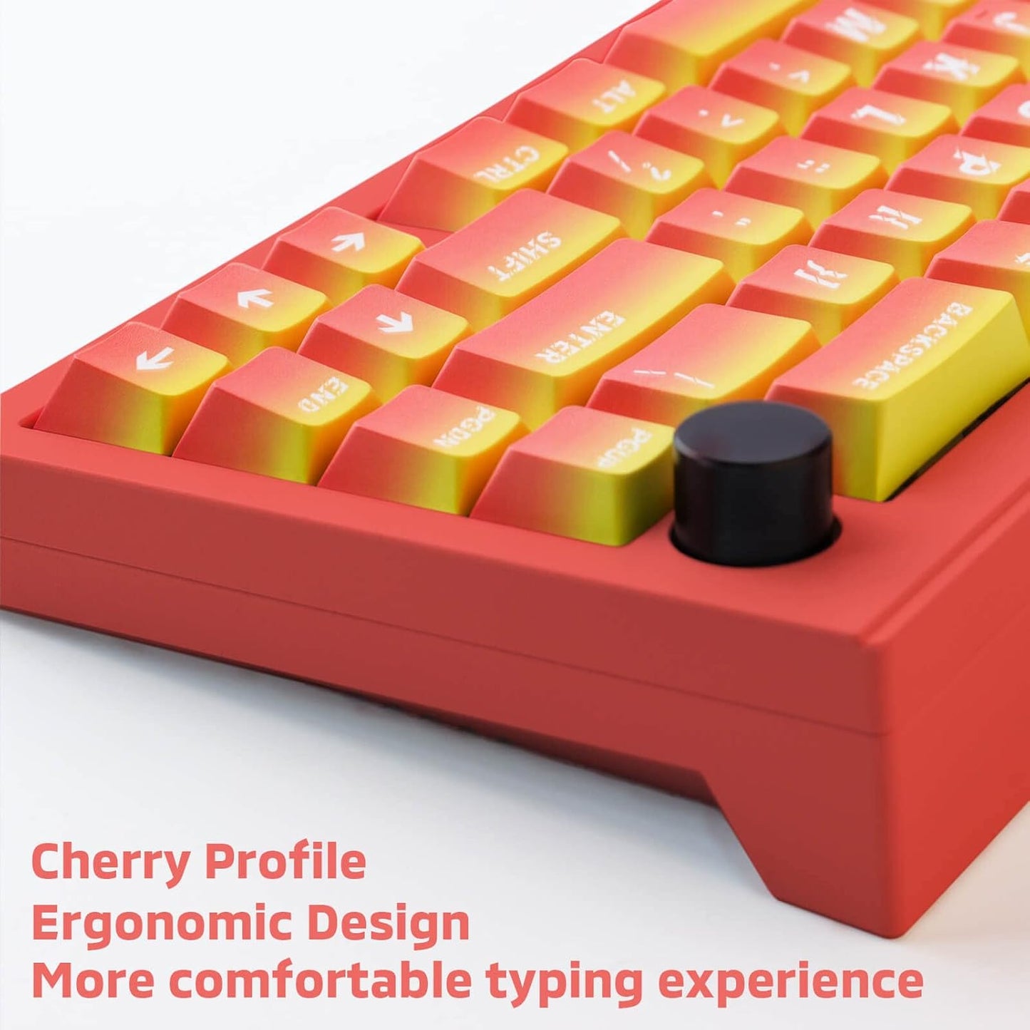 Hyekit PBT Keycaps 133 Keys Flame Gradient Cherry Profile Dye-Sublimation Custom Set With 6.25U 7U Spacebar for Cherry Gateron MX Switches Mechanical Keyboard US/UK Layouts