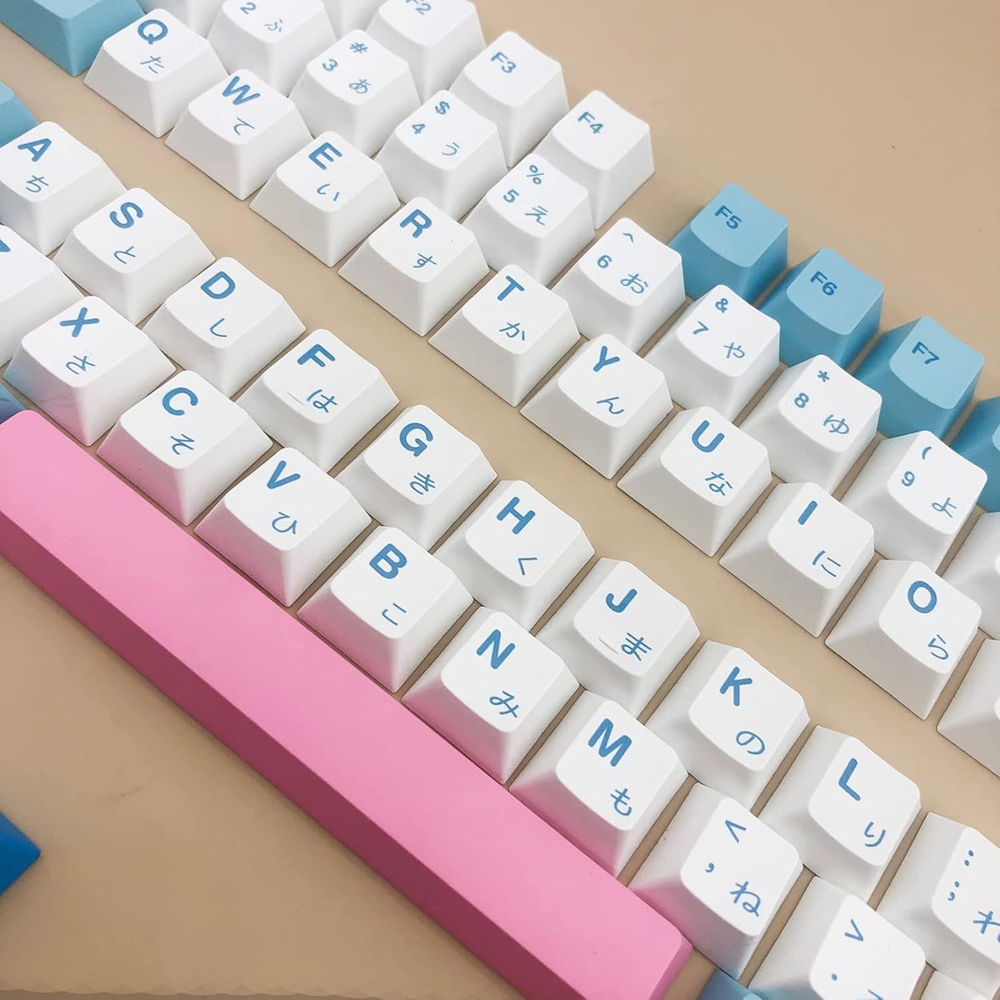 Hyekit 140 Key PBT Dye-Sublimation Milk Keycaps - Cherry Profile Cute Keycaps for 61/87/104/108/84/64/98/96 Mechanical Keyboard