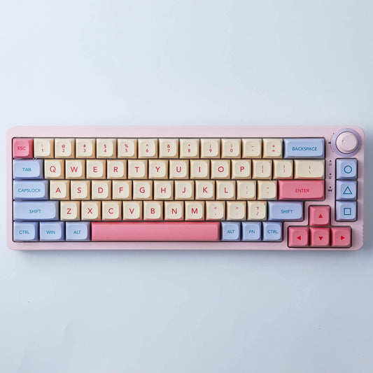 Hyekit Marshmallow Keycaps - 132 Keys, Dye-Sublimation, Cute Design, XDA Profile, Cherry Gateron MX Switch Compatible