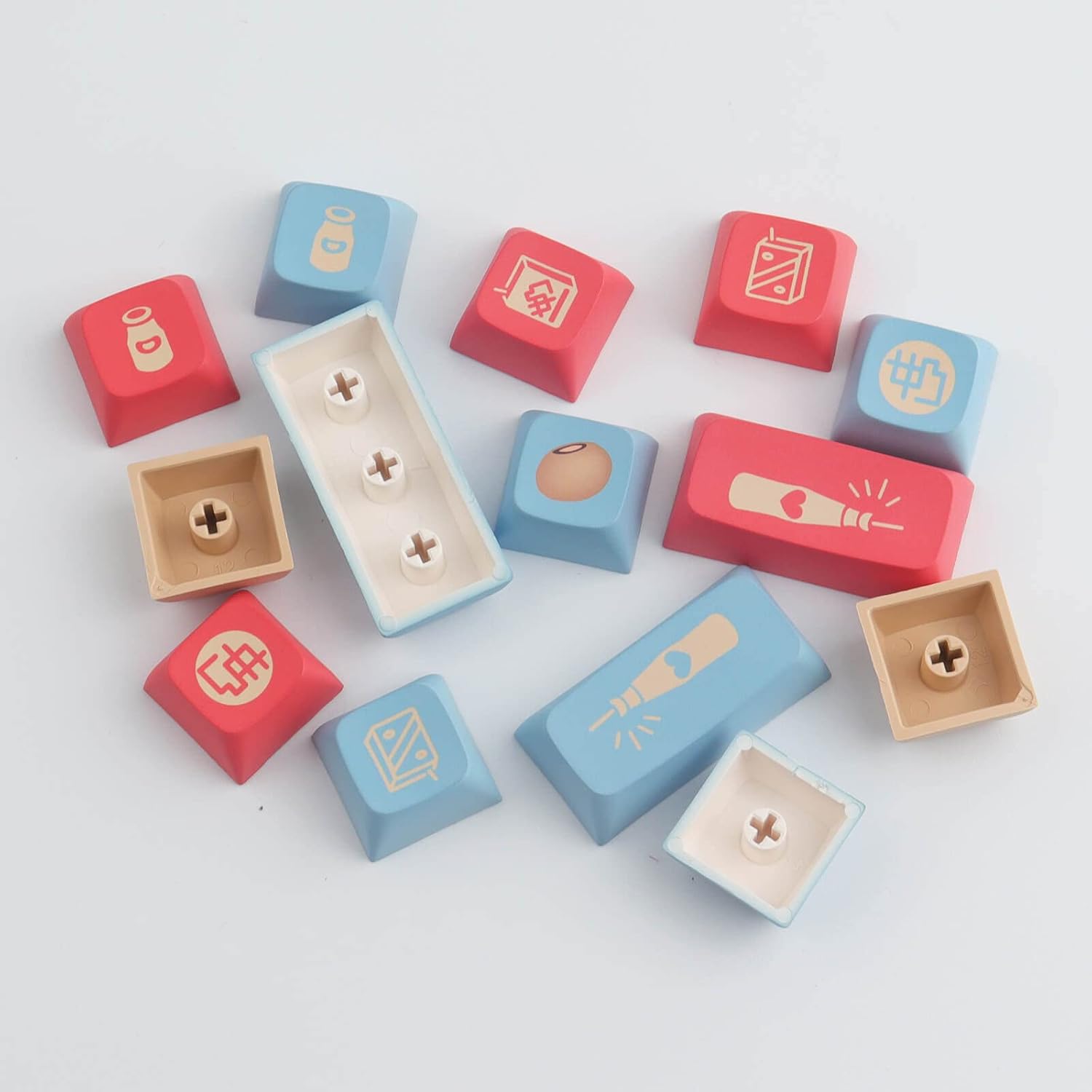 Hyekit PBT Keycaps 138 Keys Soy Milk Keycap Dye-Sublimation Cute Keycaps XDA Profile Custom Keycap Set for Mac Windows PC Mechanical Keyboards