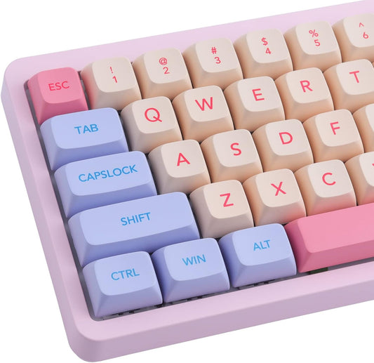 Hyekit Marshmallow Keycaps - 132 Keys, Dye-Sublimation, Cute Design, XDA Profile, Cherry Gateron MX Switch Compatible
