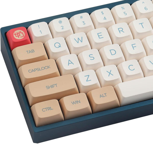 Hyekit PBT Keycaps 138 Keys Soy Milk Keycap Dye-Sublimation Cute Keycaps XDA Profile Custom Keycap Set for Mac Windows PC Mechanical Keyboards