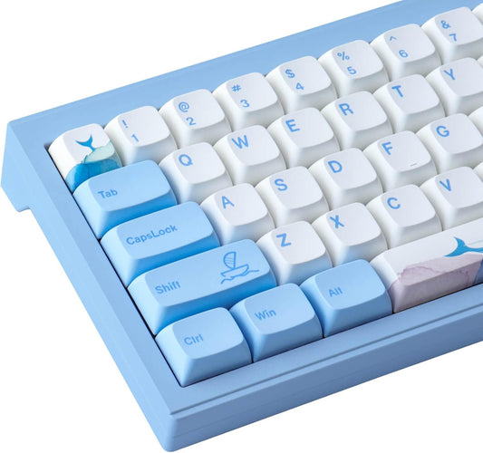 Hyekit PBT Melody of The Sea Keycaps - 137 Keys, Dye-Sublimation, Cute Design, XDA Profile for Cherry/Gateron MX Switches Mechanical Keyboards
