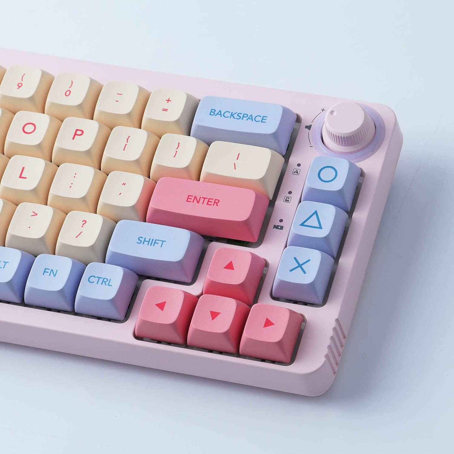 Hyekit Marshmallow Keycaps - 132 Keys, Dye-Sublimation, Cute Design, XDA Profile, Cherry Gateron MX Switch Compatible