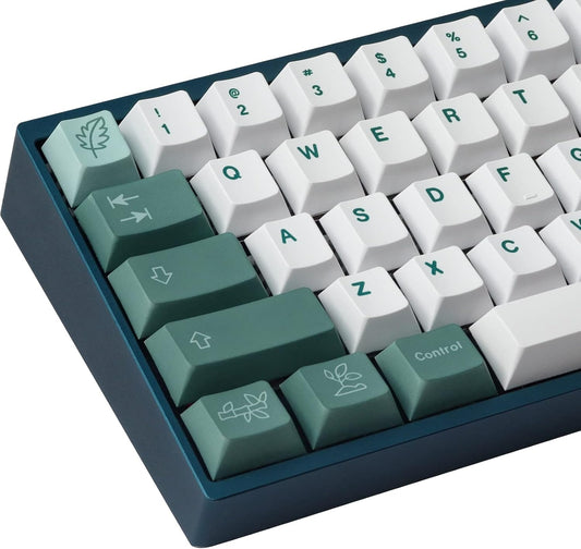 PBT Keycaps 100 Keys Botanical Garden Dye-Sublimation Cherry Profile US/ISO Layout Custom Keycaps for 61/64/68/75/87 Mechanical Gaming Keyboard