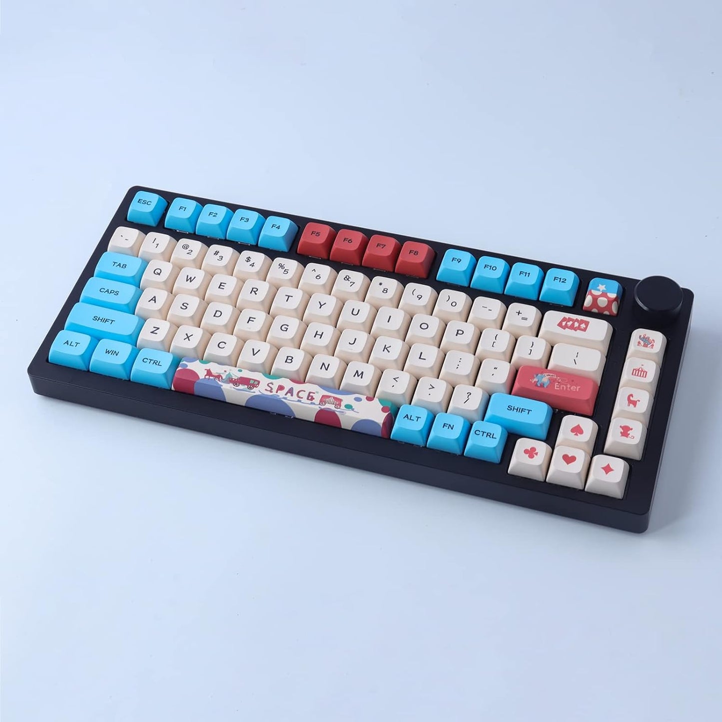 Hyekit PBT Keycaps 130 Keys Circus Keycaps Dye-Sublimation Cute Keycaps XDA Profile Custom Keycaps for Cherry Gateron MX Switches Mechanical Keyboards