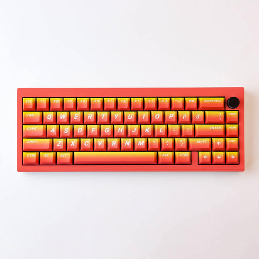 Hyekit PBT Keycaps 133 Keys Flame Gradient Cherry Profile Dye-Sublimation Custom Set With 6.25U 7U Spacebar for Cherry Gateron MX Switches Mechanical Keyboard US/UK Layouts