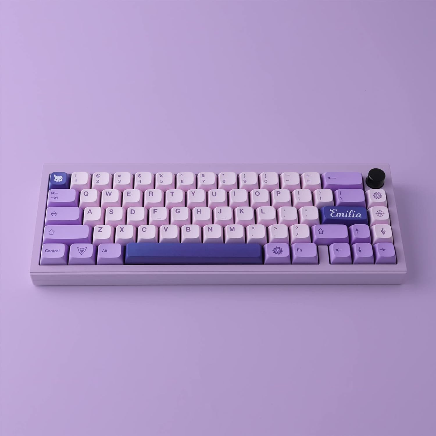Hyekit PBT Keycaps, 132 Keycaps Dye-Sublimation Cherry Profile Botanical Keycap for Cherry MX Mechanical Keyboards (Witch Emilia)