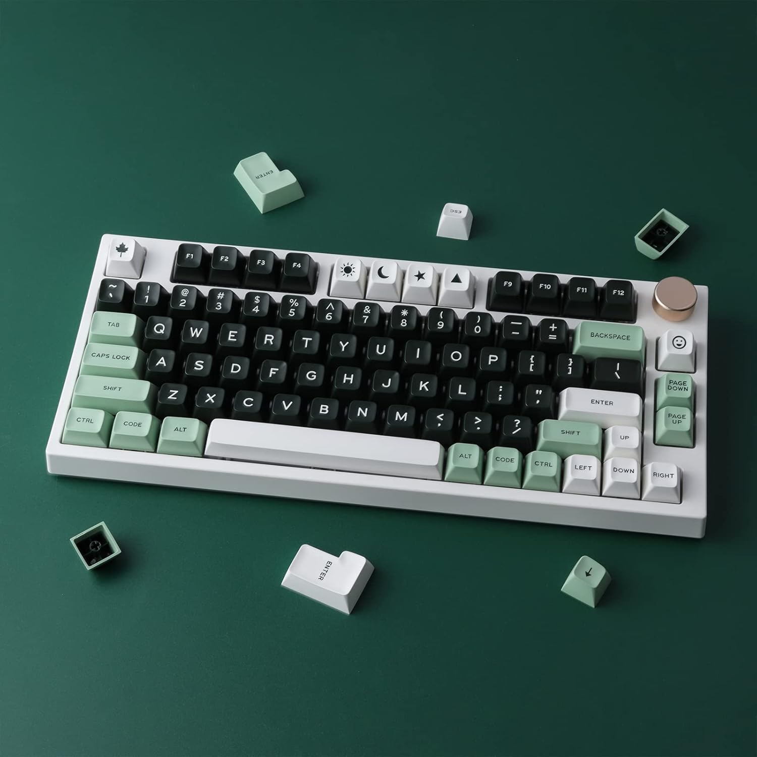 Hyekit SA Keycaps, 173 Keys Doubleshot ABS Keycaps Full Key Set for Cherry Gateron MX Switches Mechanical Keyboards, US/UK Layouts with 6.25u, 7u Spacebar (Salon)