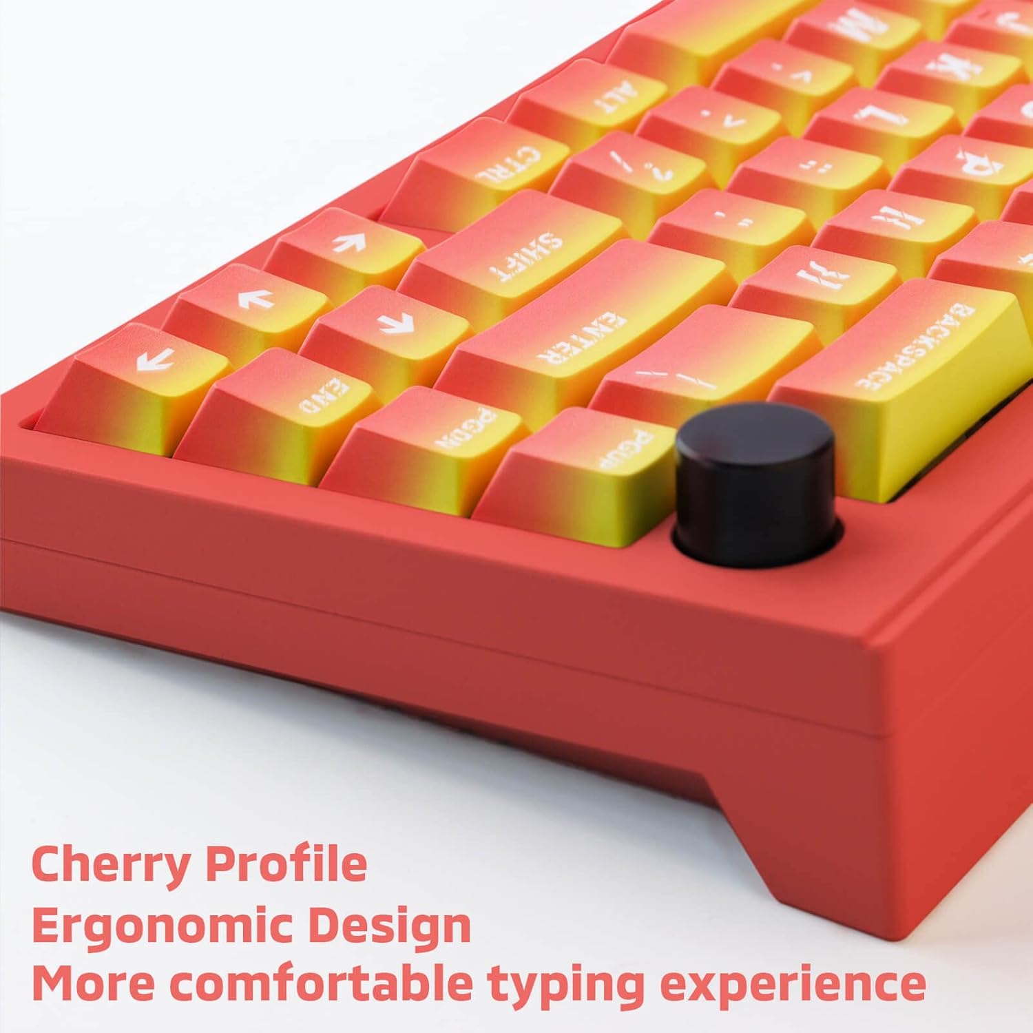 Hyekit PBT Keycaps 133 Keys Flame Gradient Cherry Profile Dye-Sublimation Custom Set With 6.25U 7U Spacebar for Cherry Gateron MX Switches Mechanical Keyboard US/UK Layouts