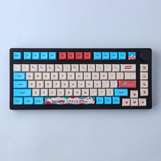 Hyekit PBT Keycaps 130 Keys Circus Keycaps Dye-Sublimation Cute Keycaps XDA Profile Custom Keycaps for Cherry Gateron MX Switches Mechanical Keyboards