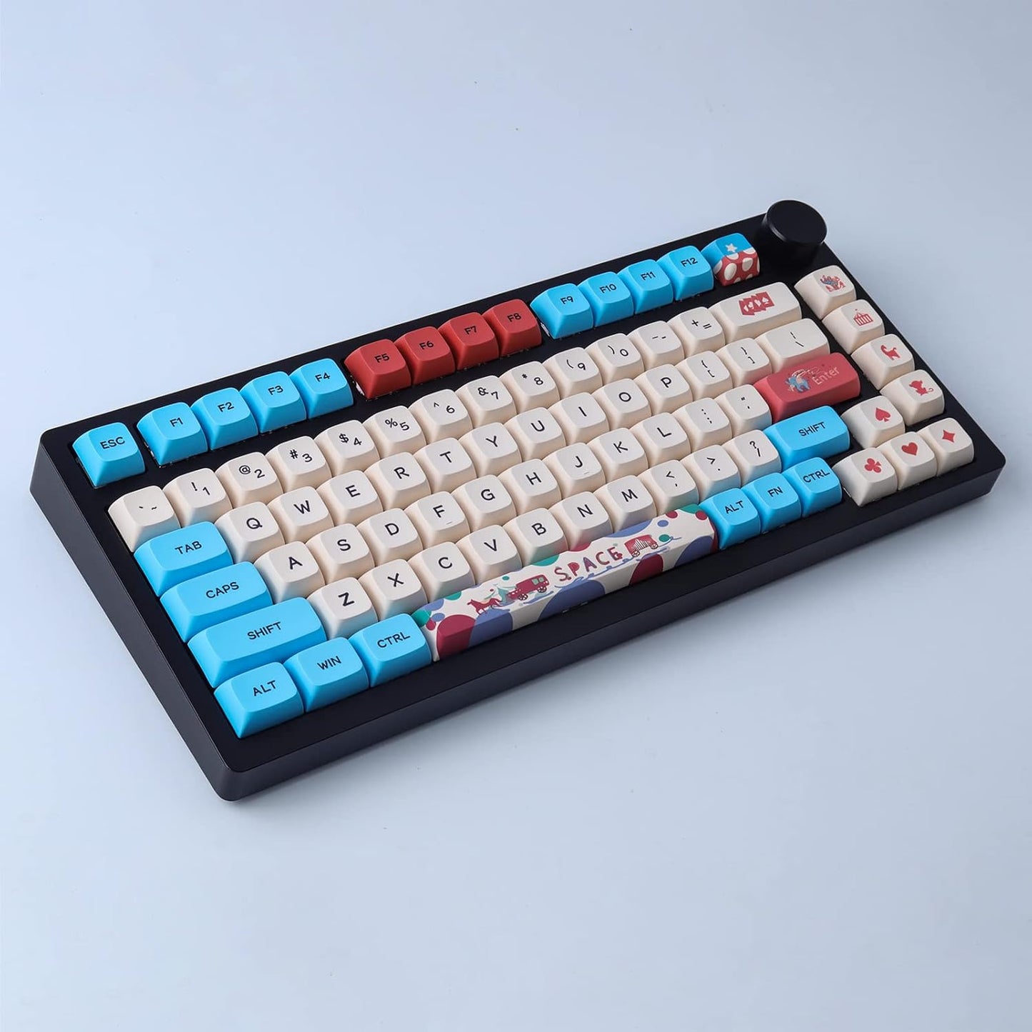 Hyekit PBT Keycaps 130 Keys Circus Keycaps Dye-Sublimation Cute Keycaps XDA Profile Custom Keycaps for Cherry Gateron MX Switches Mechanical Keyboards