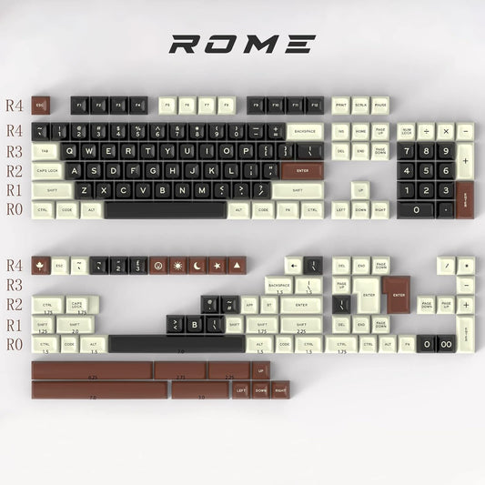 Hyekit Keycaps - Double Shot, Sparta ABS Keycaps, SA Profile, Full 172 Key Set, for Mechanical Keyboard, US and UK Layouts, 2.25u, 2.75u, 3u, 6.25u, 7u Spacebar(Roman Legion)