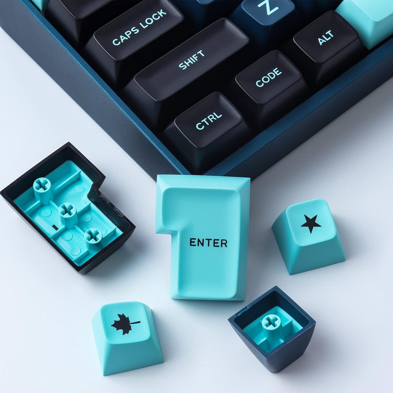 Hyekit Custom Keycaps - Doubleshot Keycaps, Godzilla, SA Profile, 170 Key Set, for Mechanical Keyboard, US and UK Layouts, 2.25u, 2.75u, 3u, 6.25u, 7u Spacebar(Monster)