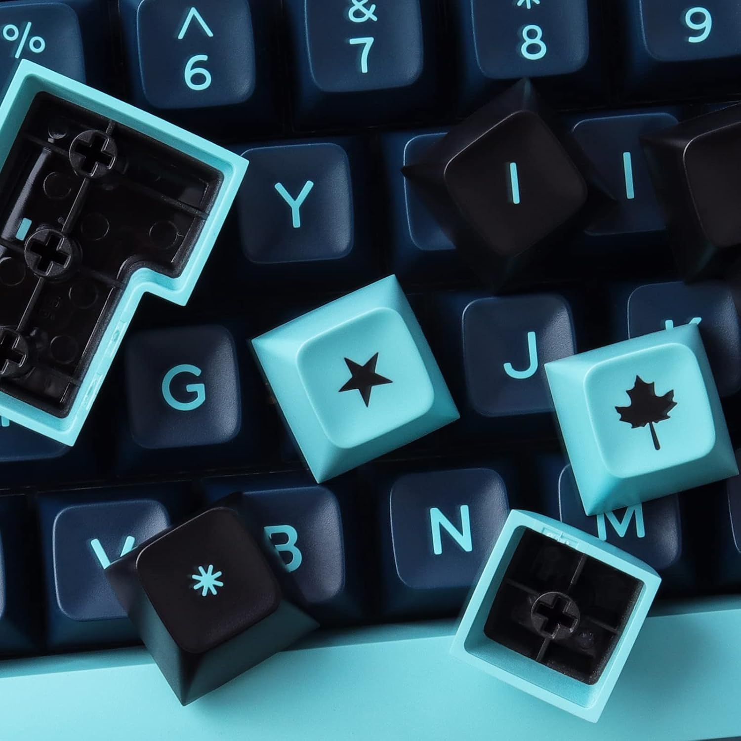 Hyekit Custom Keycaps - Doubleshot Keycaps, Godzilla, SA Profile, 170 Key Set, for Mechanical Keyboard, US and UK Layouts, 2.25u, 2.75u, 3u, 6.25u, 7u Spacebar(Monster)