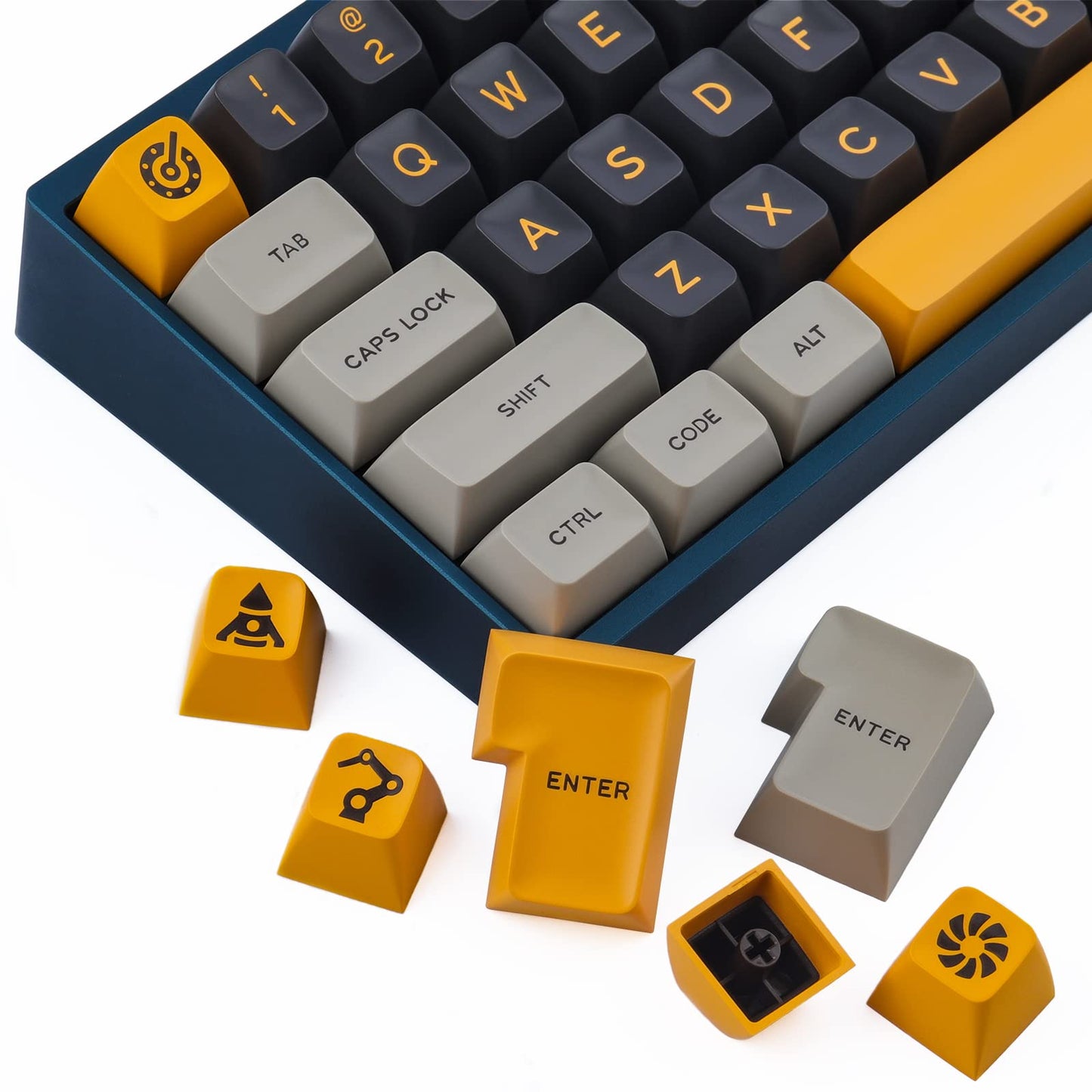Hyekit SA Keycaps, 173 Keys Doubleshot ABS Keycaps Full Key Set for Cherry Gateron MX Switches Mechanical Keyboards, US/UK Layouts with 6.25u, 7u Spacebar (Salon)