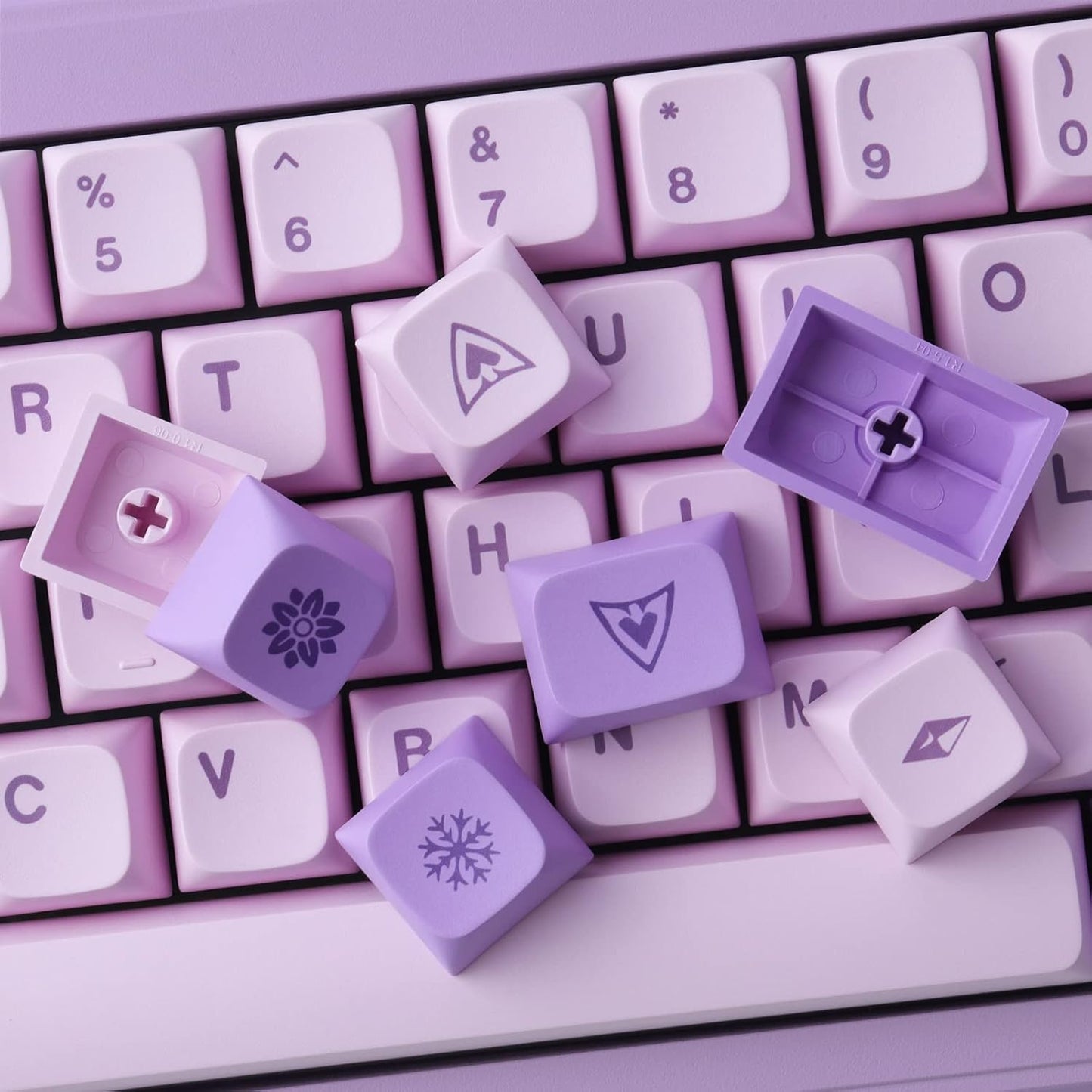 Hyekit PBT Keycaps, 132 Keycaps Dye-Sublimation Cherry Profile Botanical Keycap for Cherry MX Mechanical Keyboards (Witch Emilia)