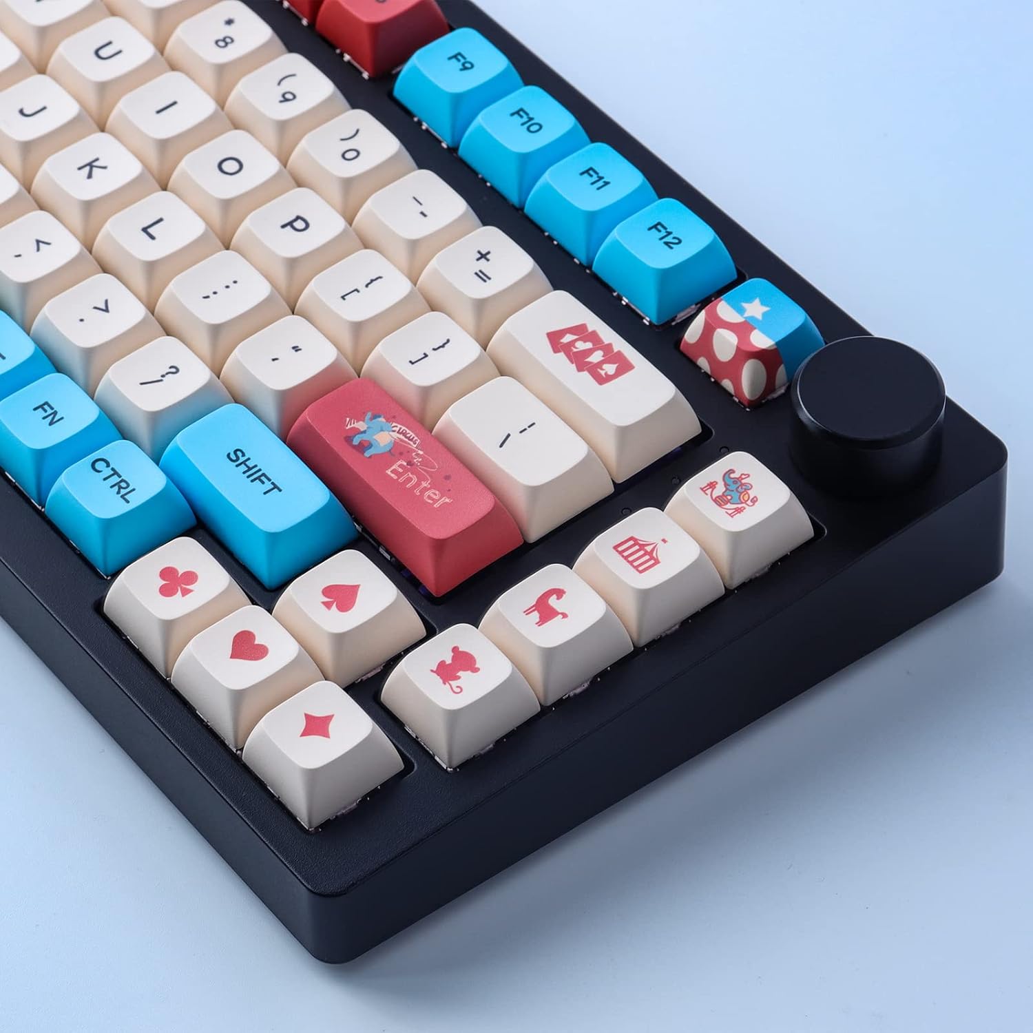 Hyekit PBT Keycaps 130 Keys Circus Keycaps Dye-Sublimation Cute Keycaps XDA Profile Custom Keycaps for Cherry Gateron MX Switches Mechanical Keyboards