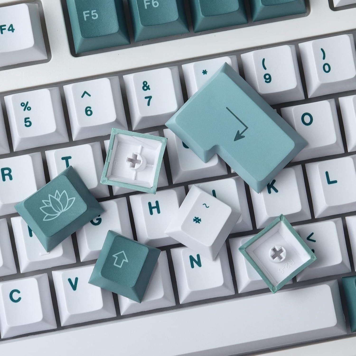 PBT Keycaps 100 Keys Botanical Garden Dye-Sublimation Cherry Profile US/ISO Layout Custom Keycaps for 61/64/68/75/87 Mechanical Gaming Keyboard