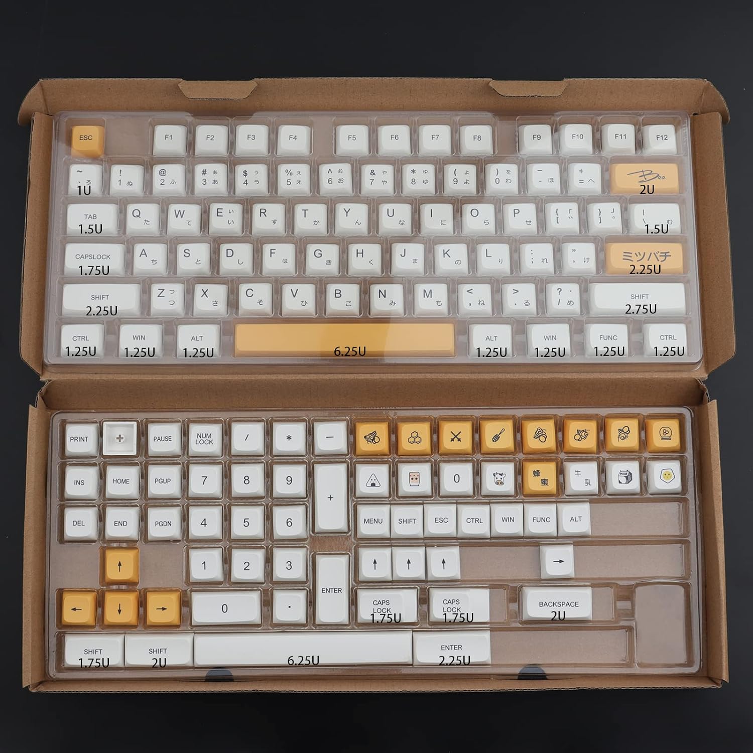 Hyekit PBT Keycaps - 137 Keys, Dye-Sublimated, XDA Profile, Japanese, Cute Design for Cherry Gateron MX Switches Mechanical Keyboards