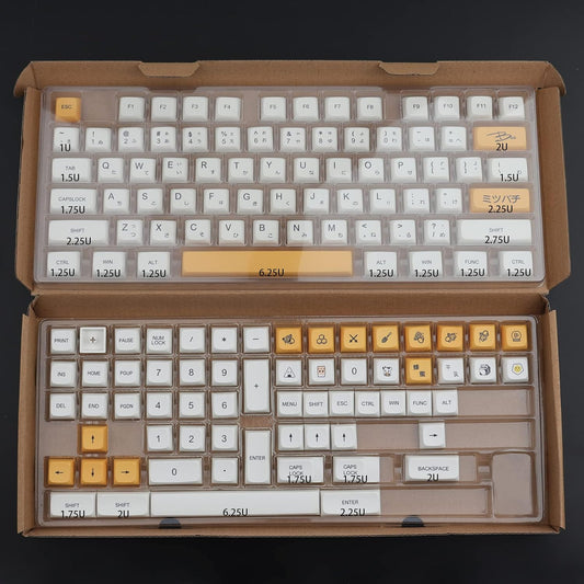 Hyekit PBT Keycaps - 137 Keys, Dye-Sublimated, XDA Profile, Japanese, Cute Design for Cherry Gateron MX Switches Mechanical Keyboards