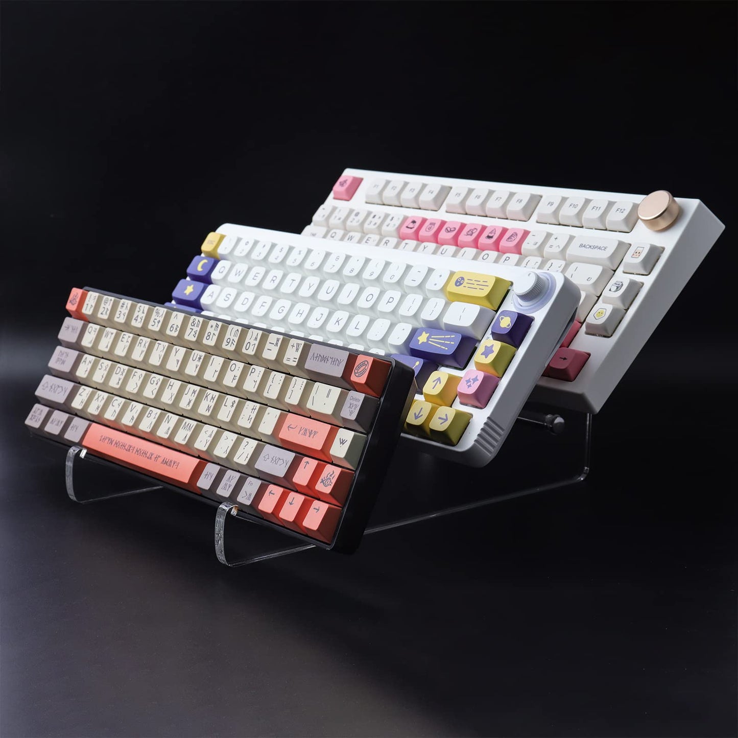 Hyekit Keyboard Stands Mechanical Keyboard Display Stand Transparent Super Thick Acrylic Frame Holder Stand Gaming Keyboard Plate Holder Display Stand