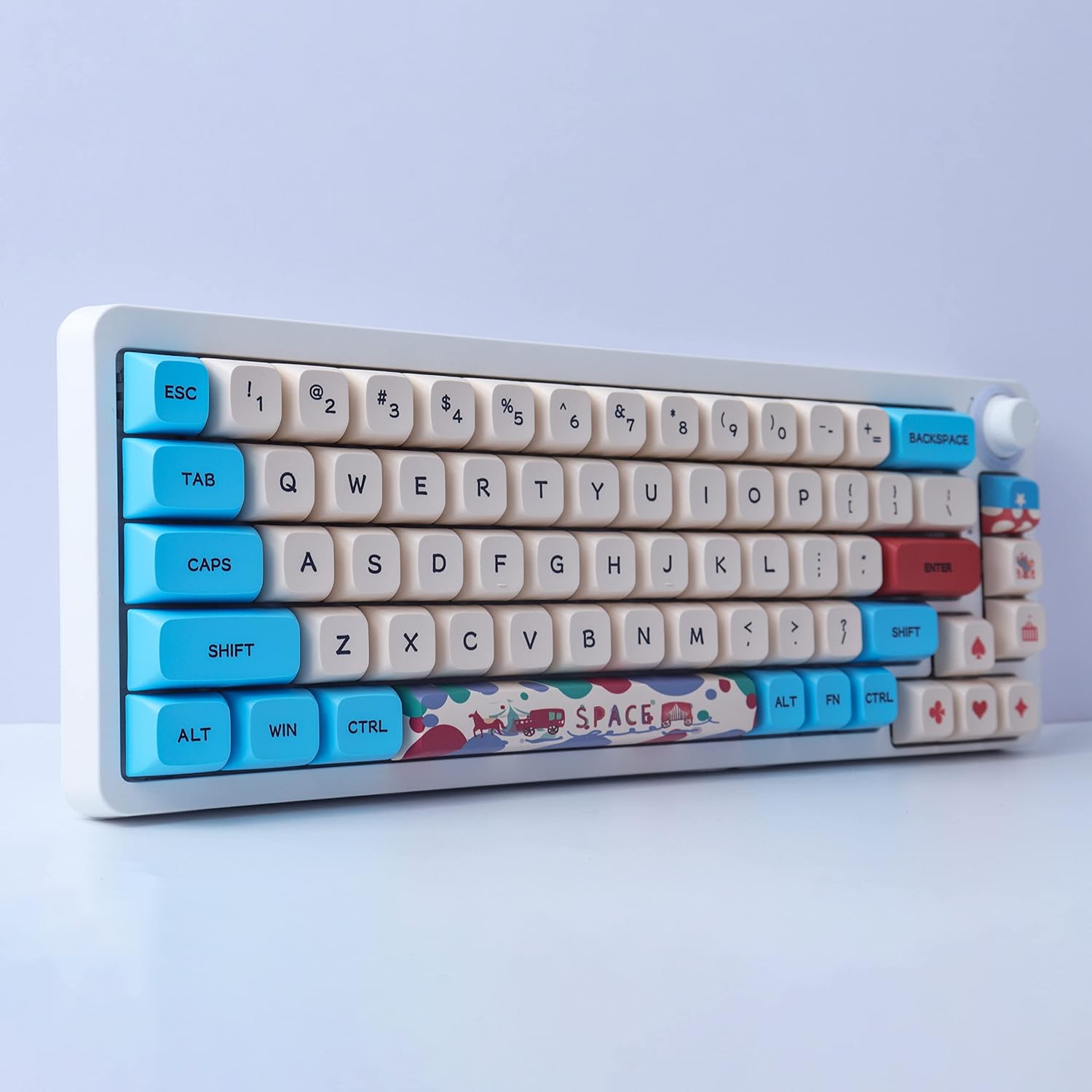 Hyekit PBT Keycaps 130 Keys Circus Keycaps Dye-Sublimation Cute Keycaps XDA Profile Custom Keycaps for Cherry Gateron MX Switches Mechanical Keyboards